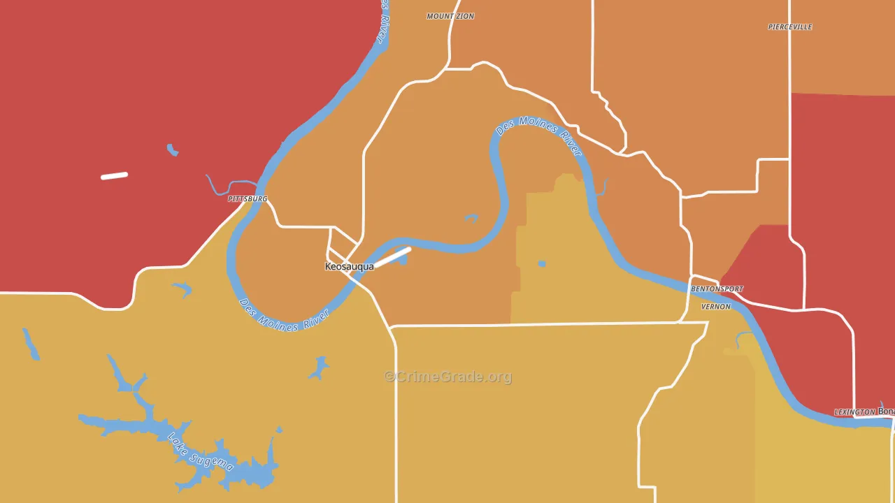 Keosauqua, IA Map of Arson Rates
