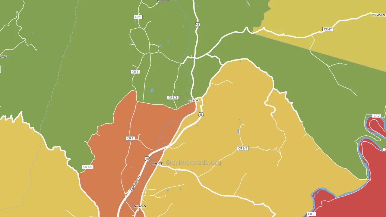 Kerens, WV Map of Arson Rates