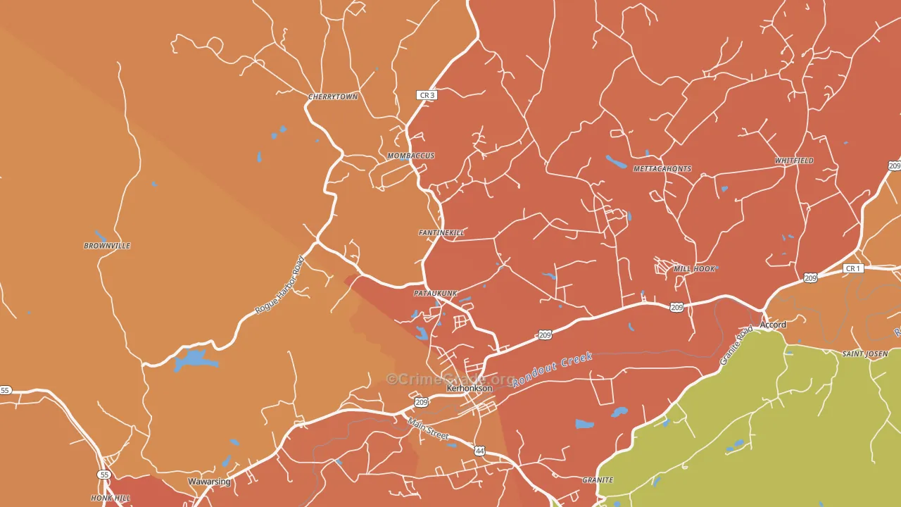 Kerhonkson, NY Map of Arson Rates