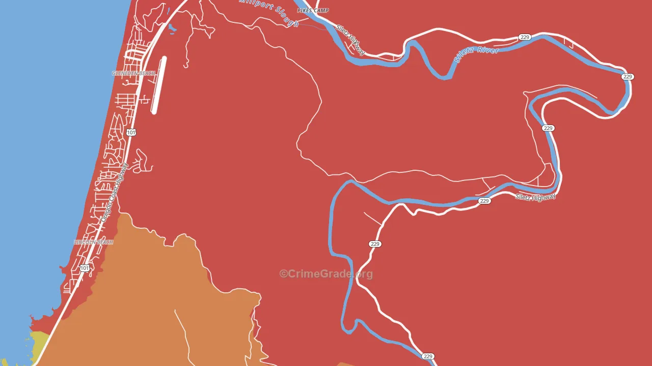 Kernville, OR Map of Arson Rates