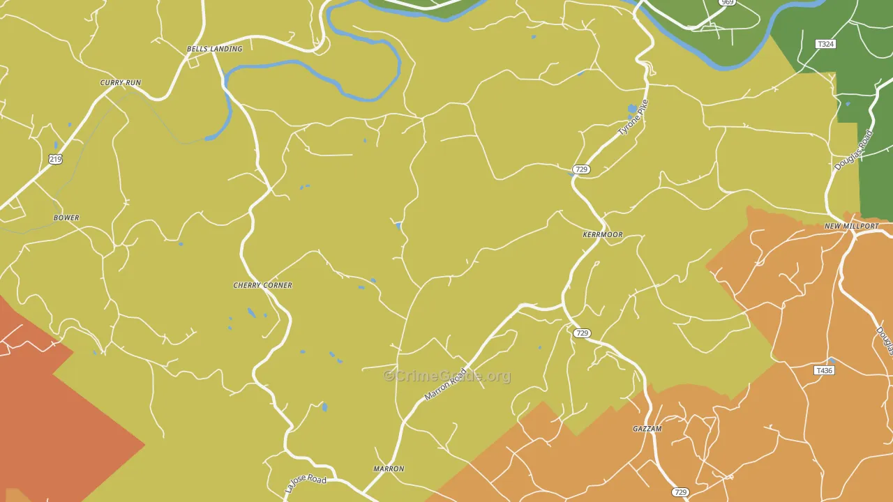 Kerrmoor, PA Map of Arson Rates