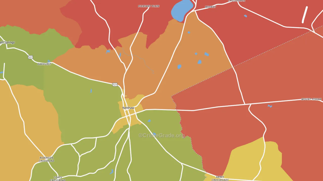 Kershaw, SC Map of Arson Rates