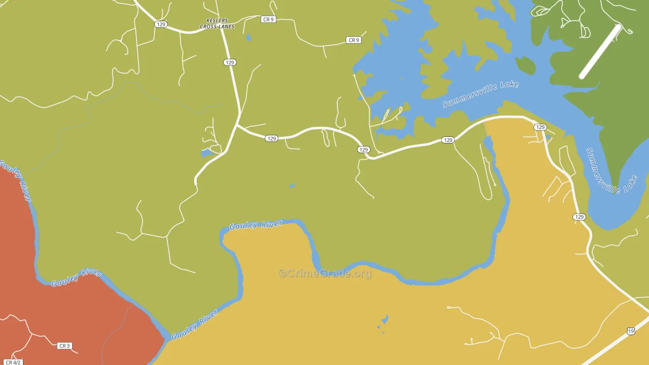 Keslers Cross Lanes, WV Map of Arson Rates