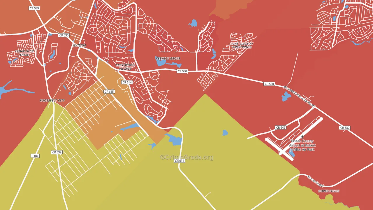 Keswick Grove, NJ Map of Arson Rates