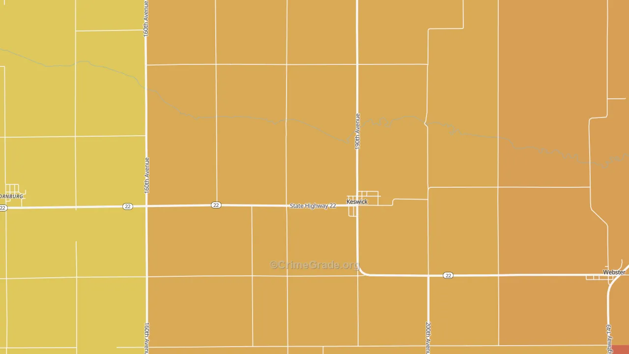 Keswick, IA Map of Arson Rates