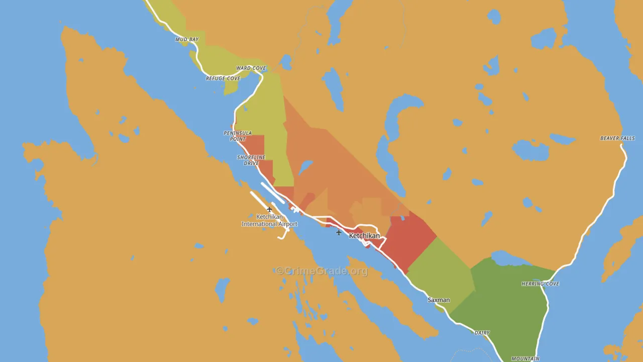 Ketchikan, AK Map of Arson Rates