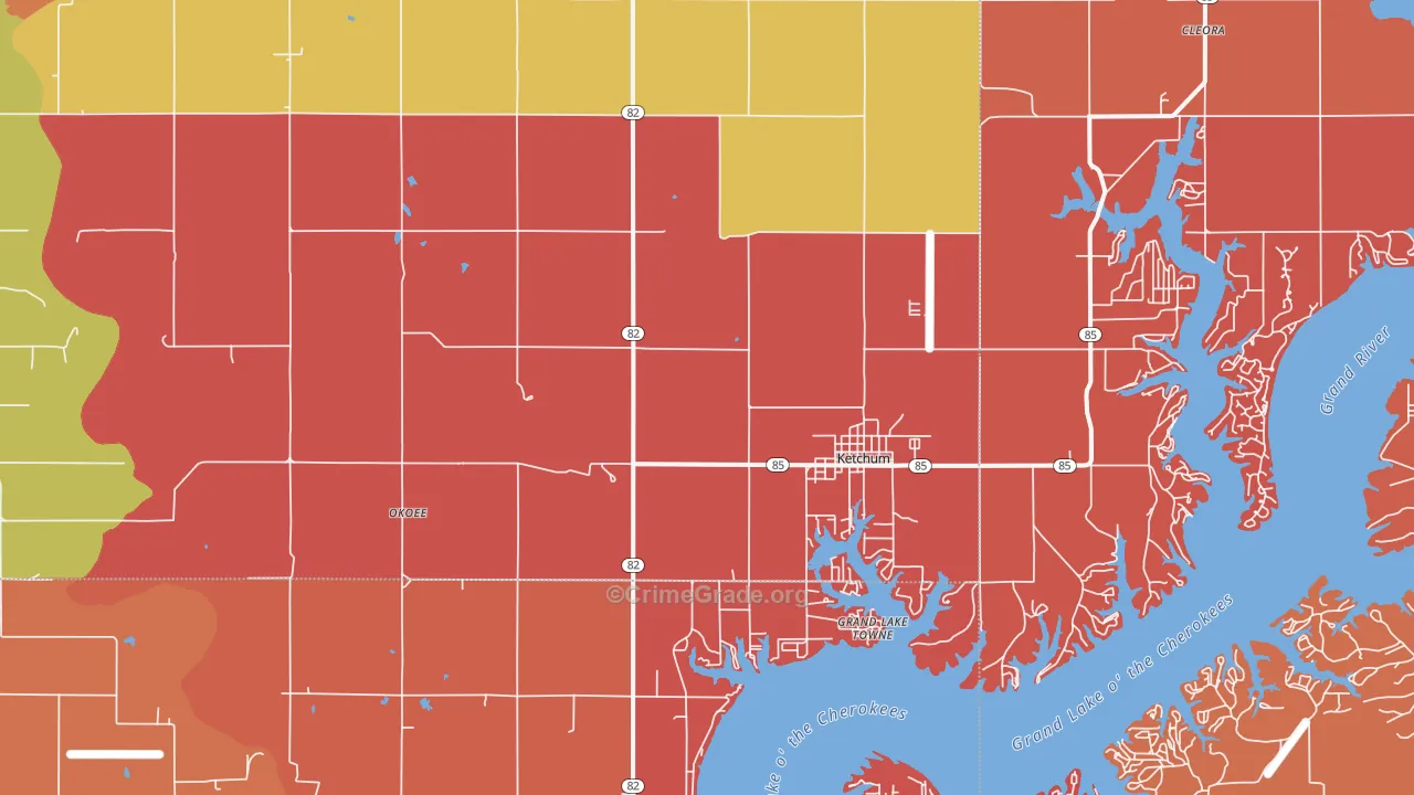 Ketchum, OK Map of Arson Rates