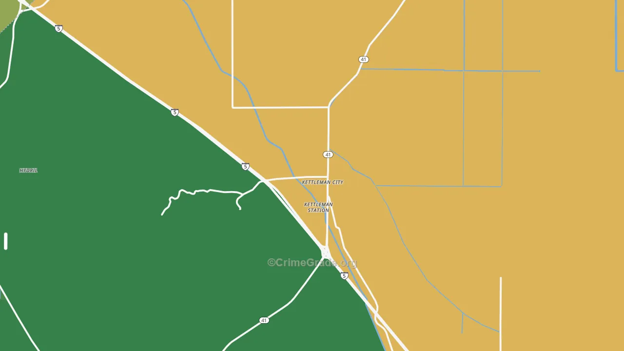 Kettleman City, CA Map of Arson Rates