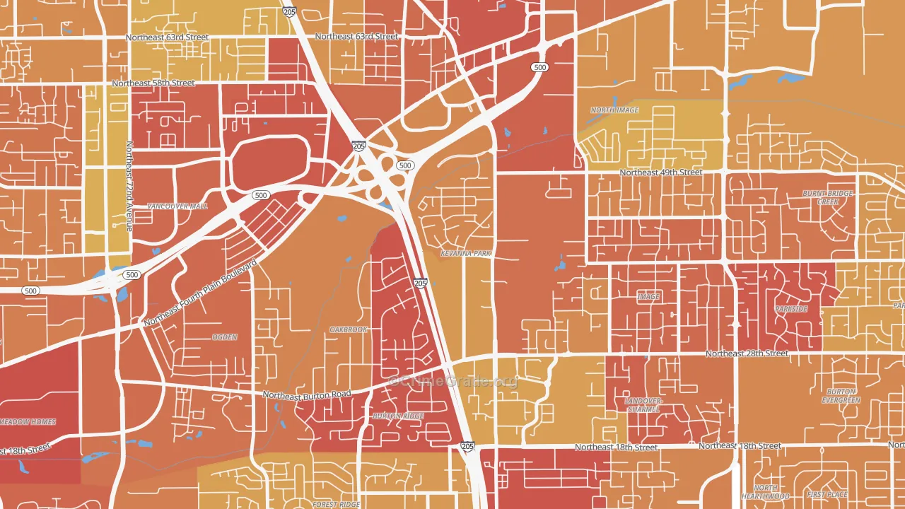 Kevanna Park, Vancouver, WA Map of Arson Rates