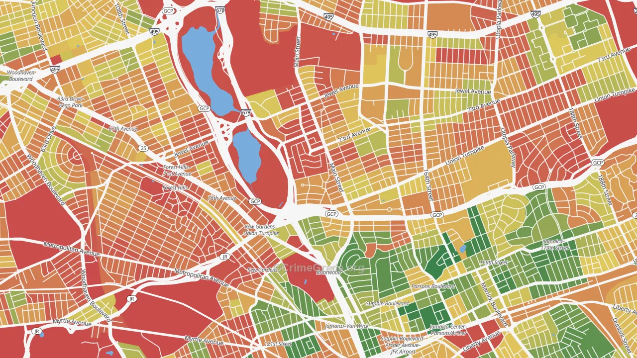 Kew Ggardens, Queens, NY Map of Arson Rates