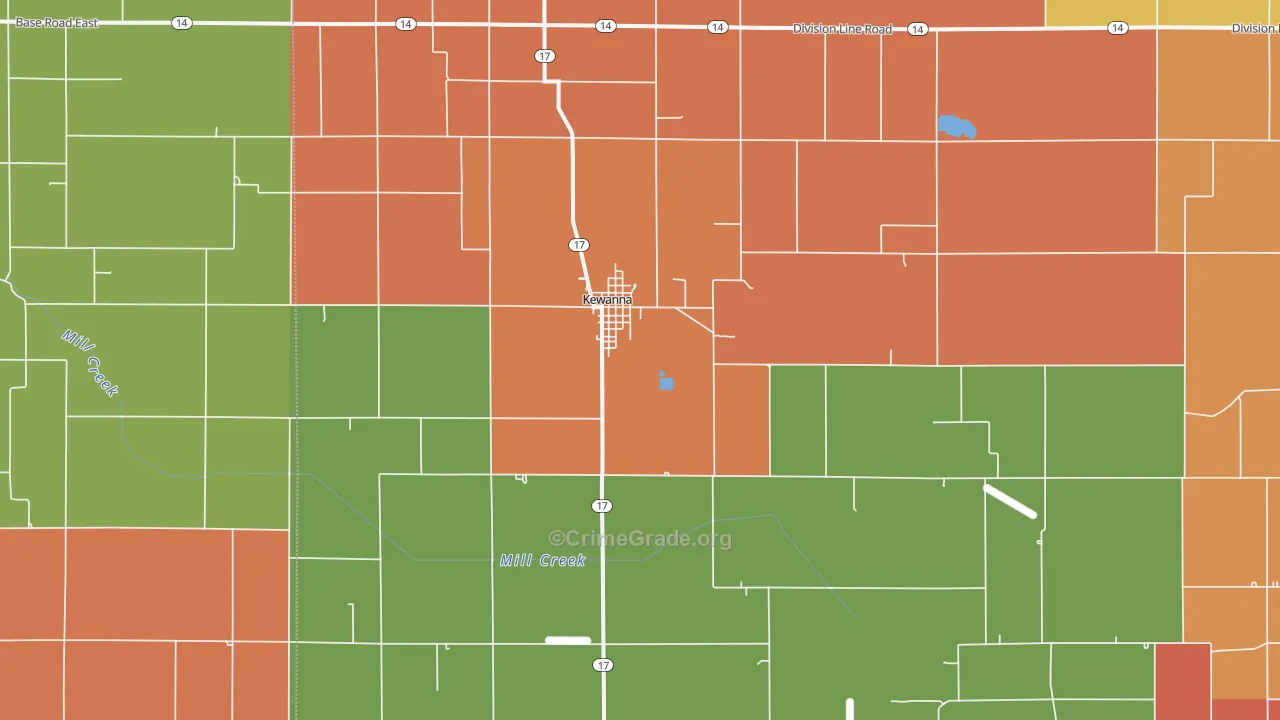 Kewanna, IN Map of Arson Rates