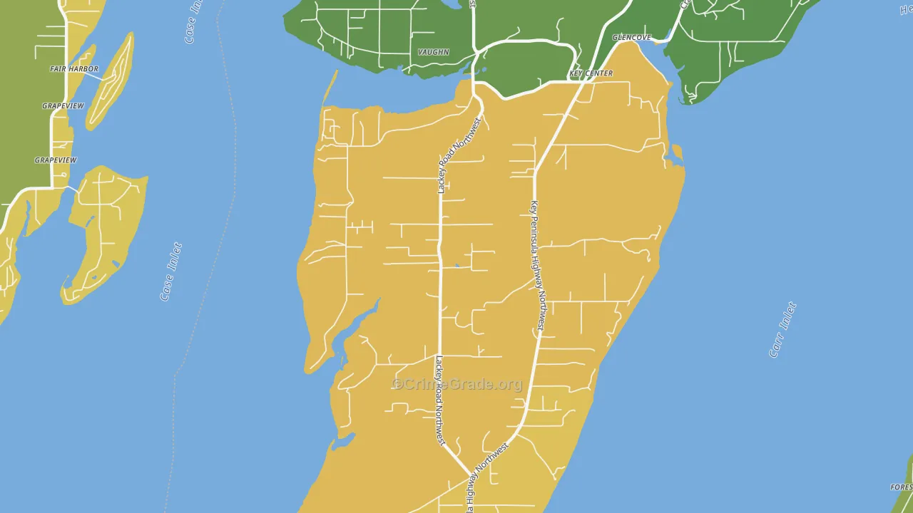 Key Center, WA Map of Arson Rates