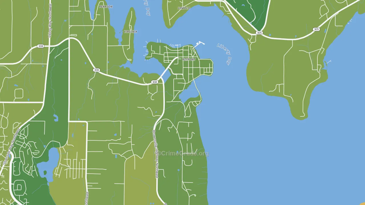 Keyport, WA Map of Arson Rates