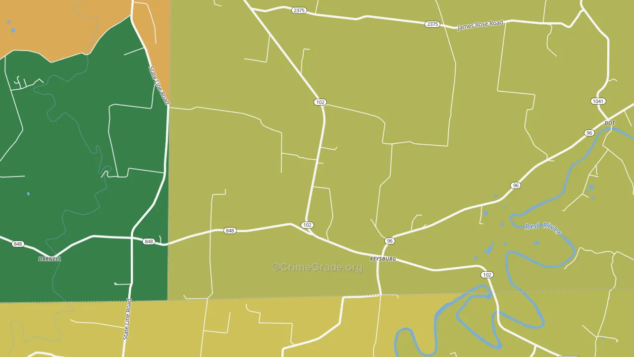 Keysburg, KY Map of Arson Rates