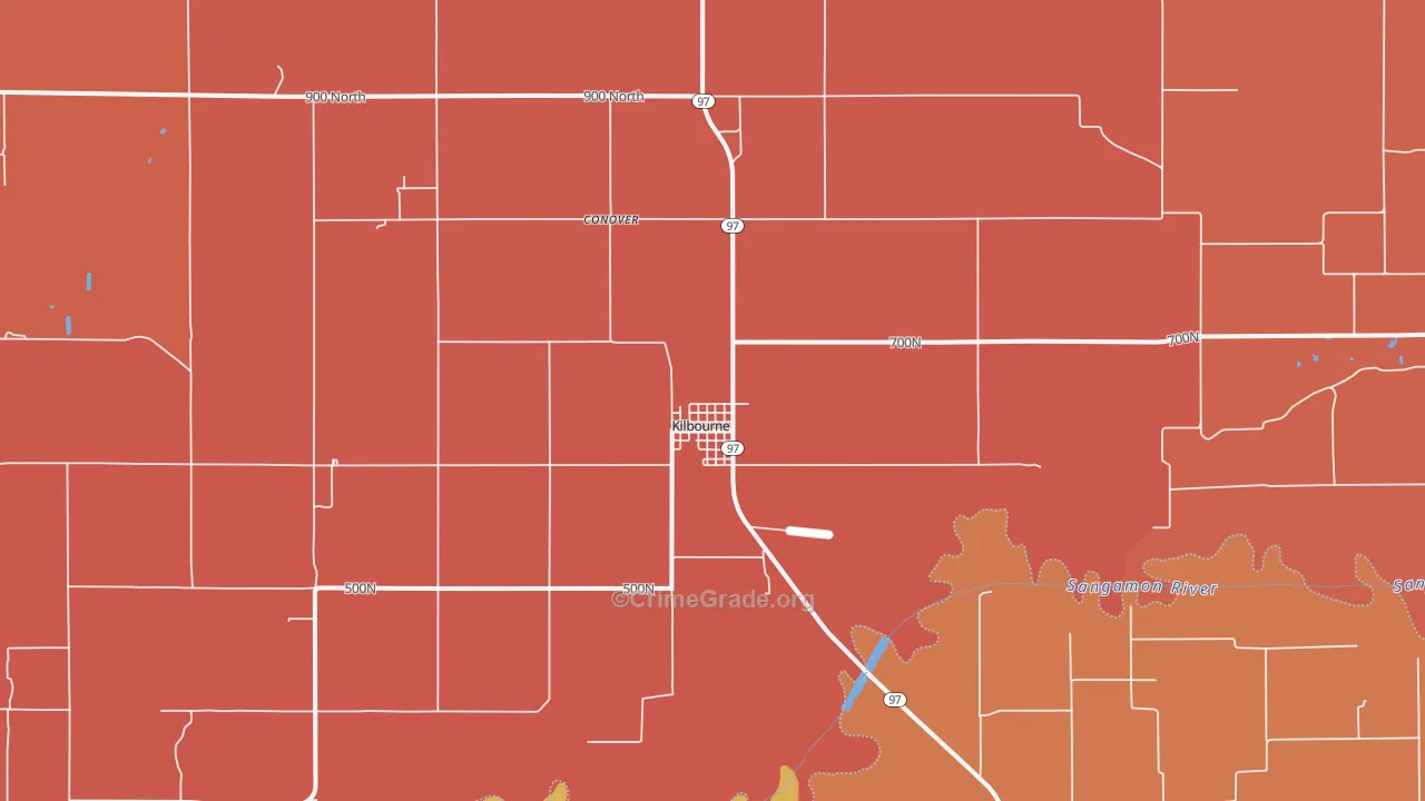 Kilbourne, IL Map of Arson Rates