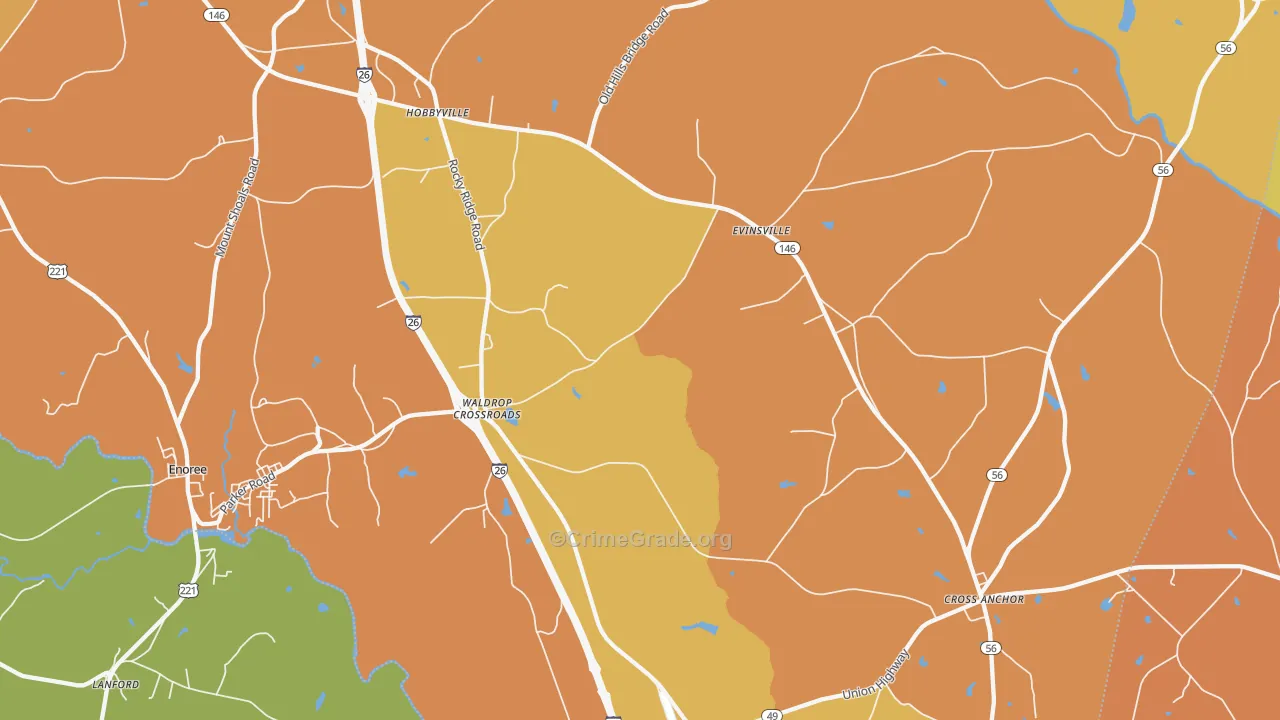 Kilgore, SC Map of Arson Rates