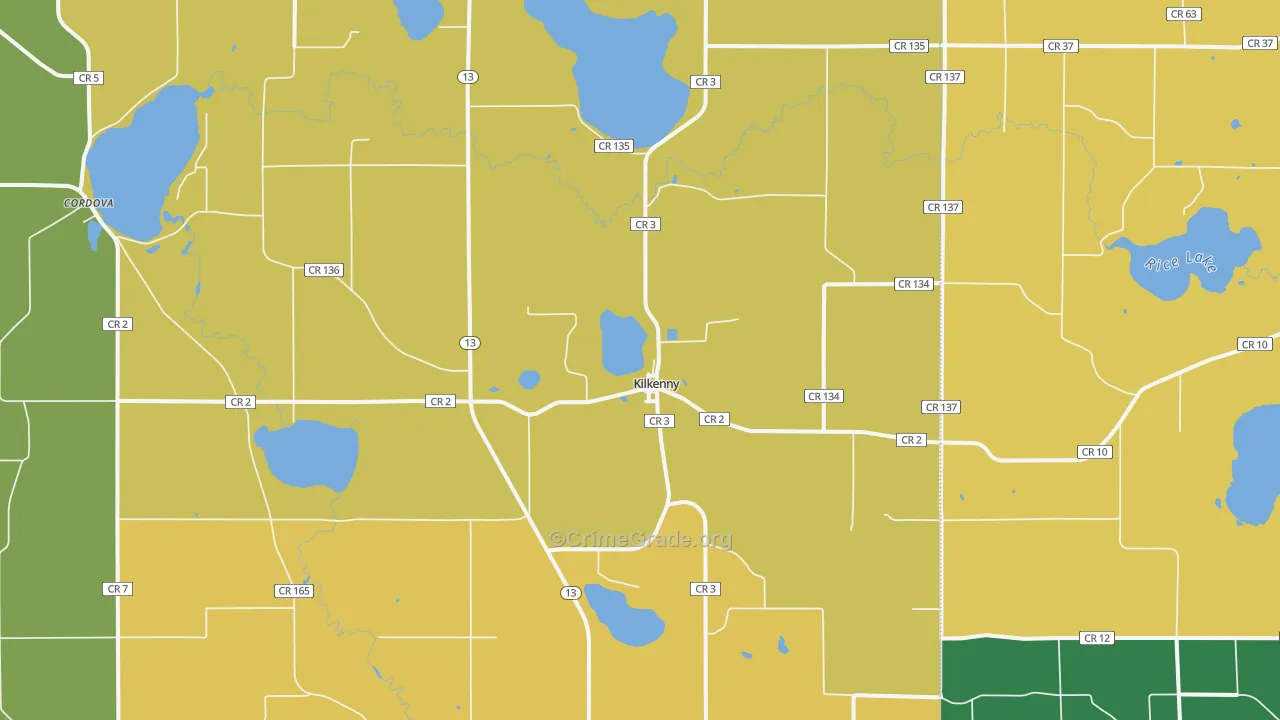 Kilkenny, MN Map of Arson Rates