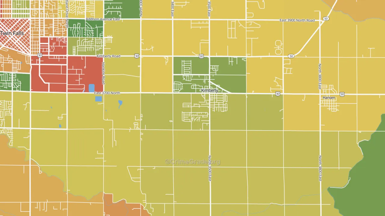 Kimberly, ID Map of Arson Rates