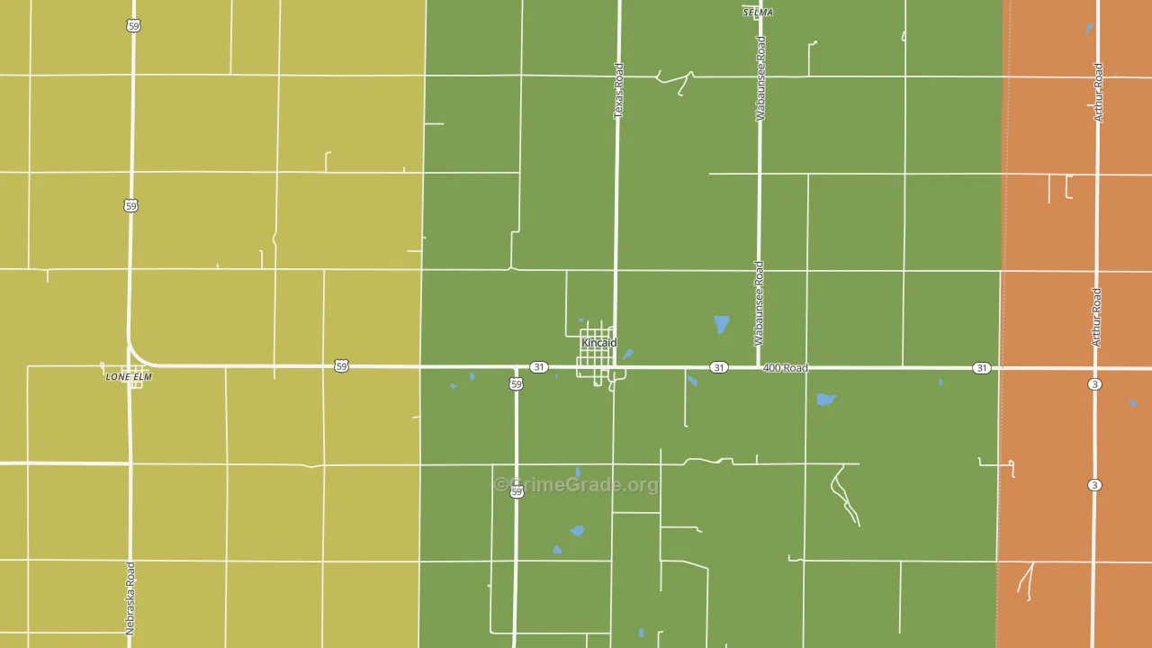 Kincaid, KS Map of Arson Rates