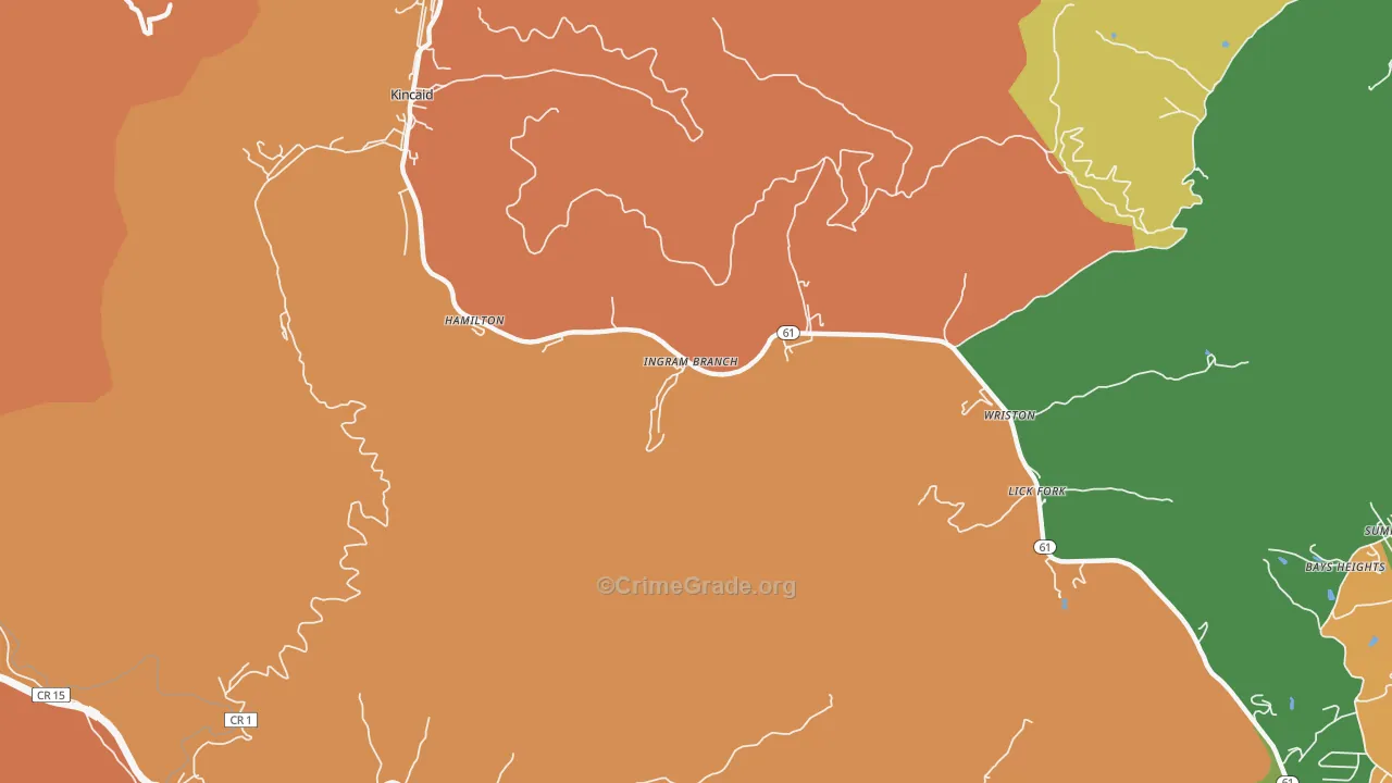 Kincaid, WV Map of Arson Rates