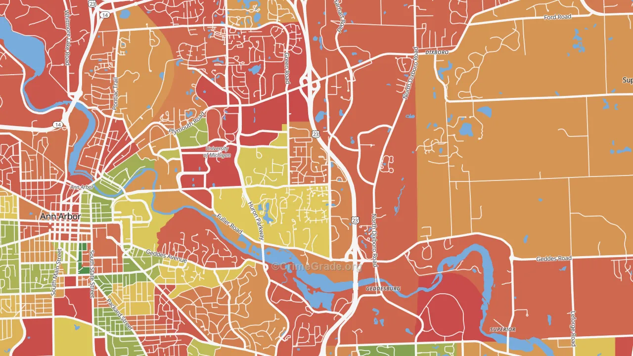 King, Ann Arbor, MI Map of Arson Rates