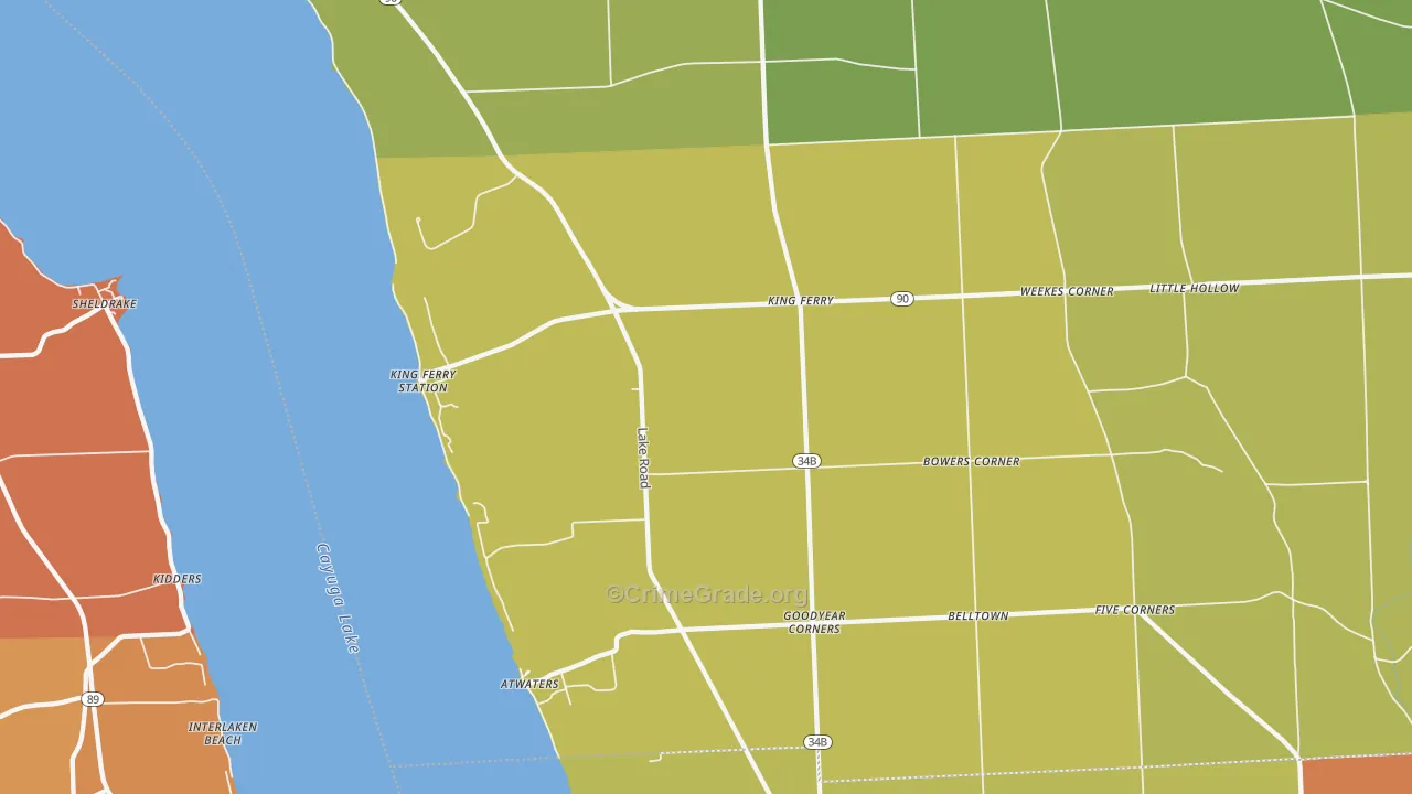 King Ferry, NY Map of Arson Rates