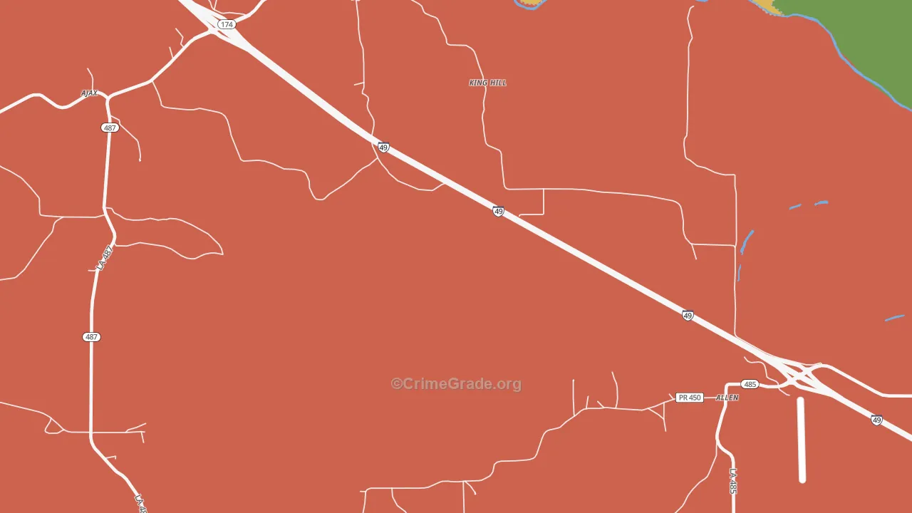 King Hill, LA Map of Arson Rates