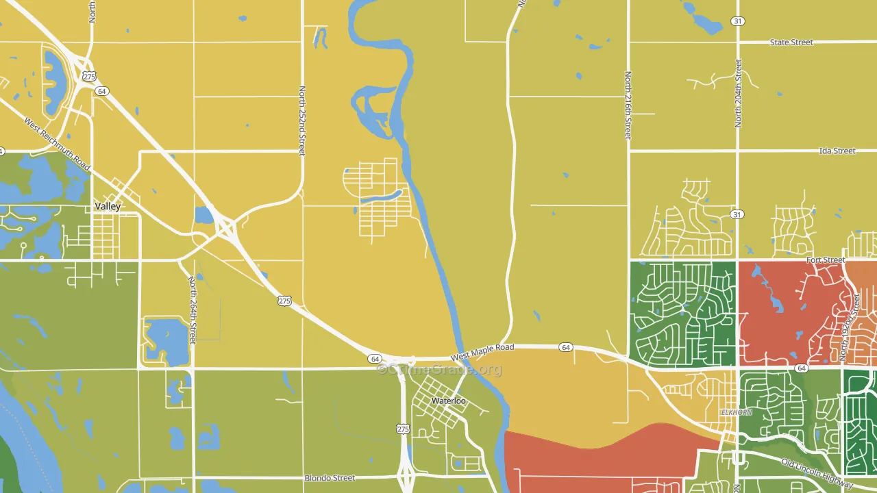 King Lake, NE Map of Arson Rates