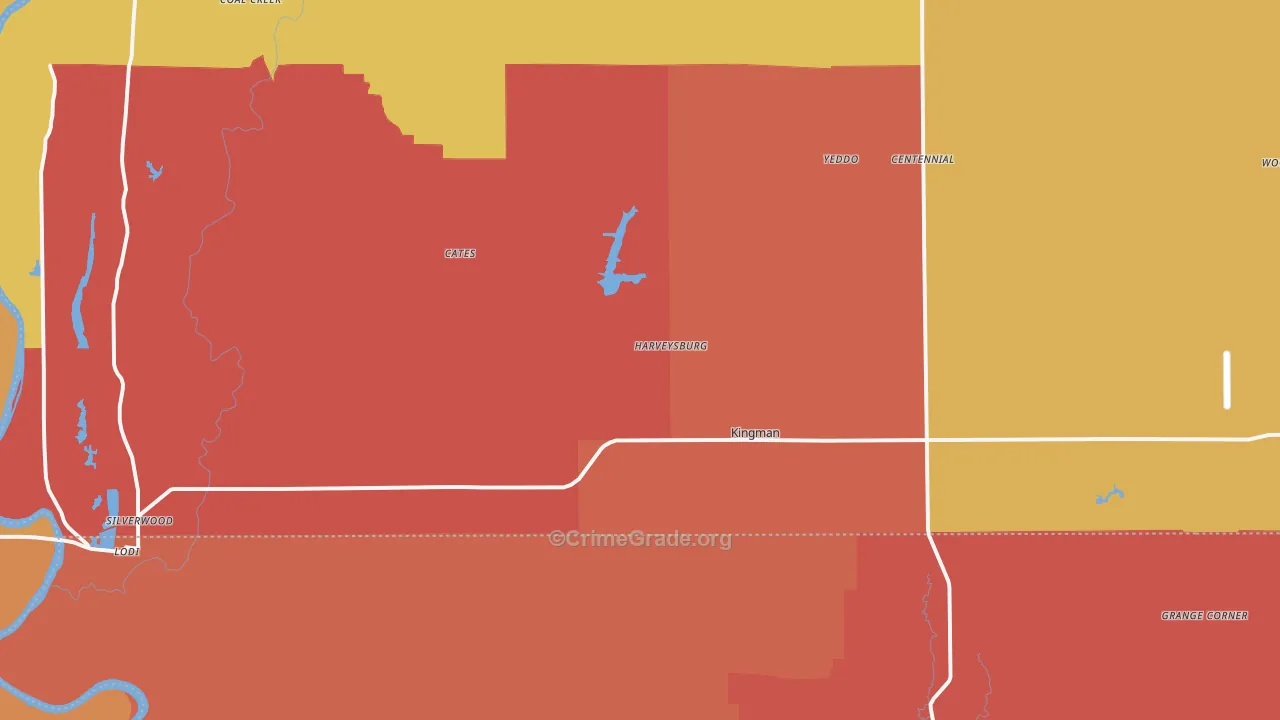 Kingman, IN Map of Arson Rates