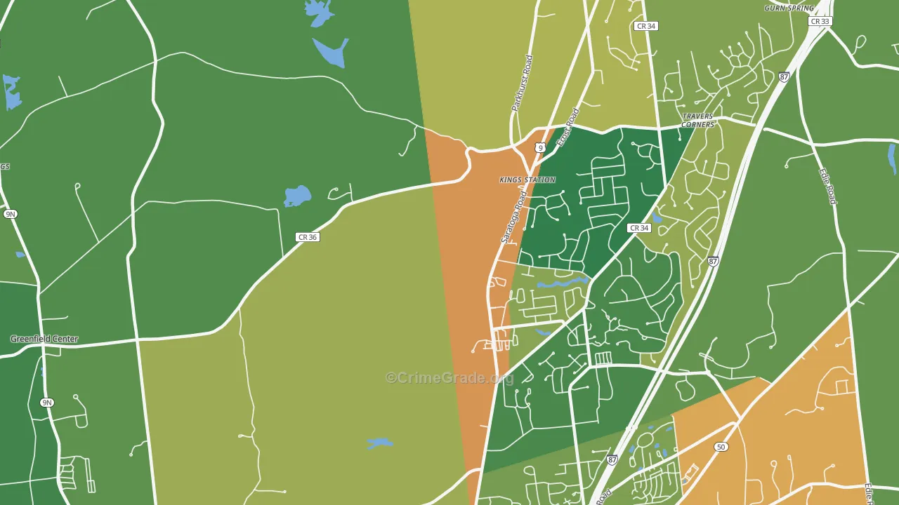 Kings Station, NY Map of Arson Rates
