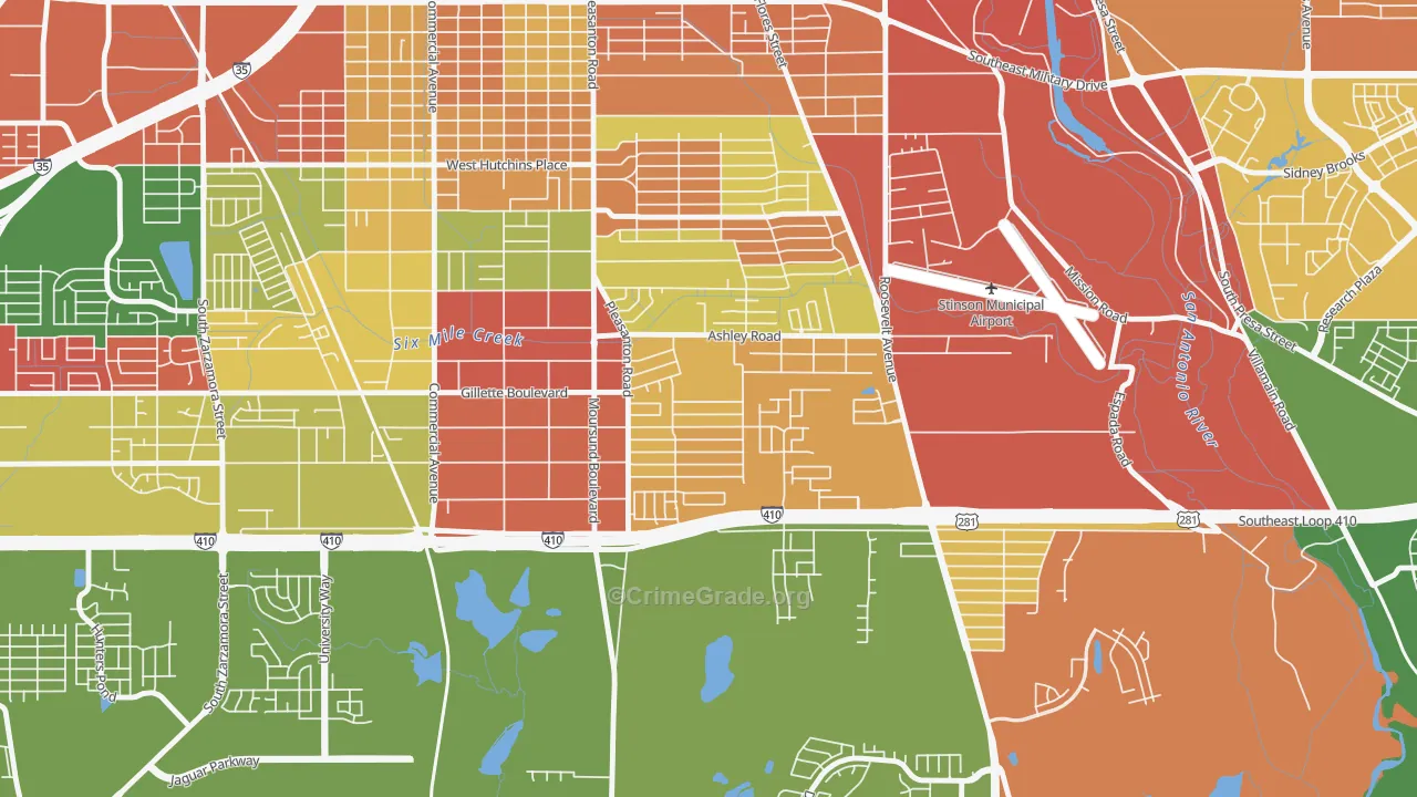 Kingsborough Ridge, San Antonio, TX Map of Arson Rates