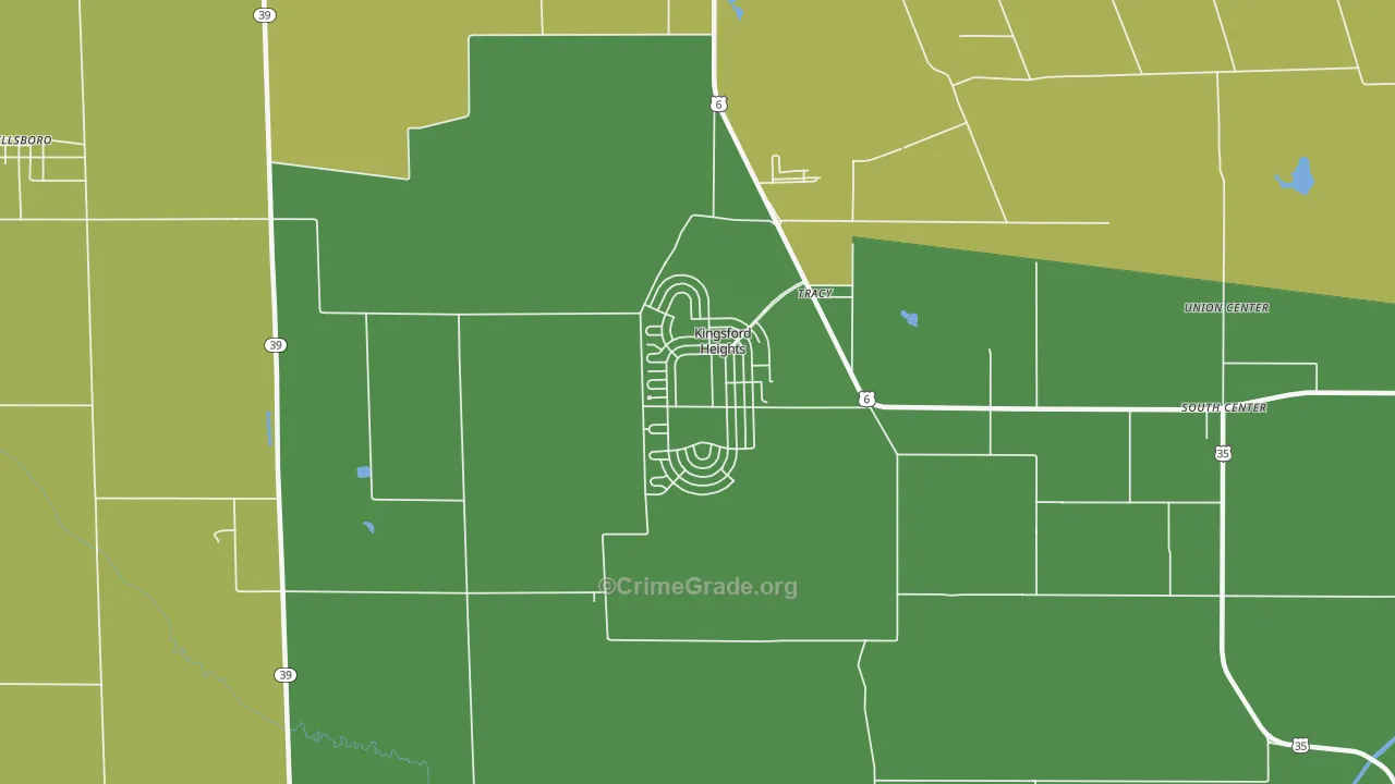 Kingsford Heights, IN Map of Arson Rates