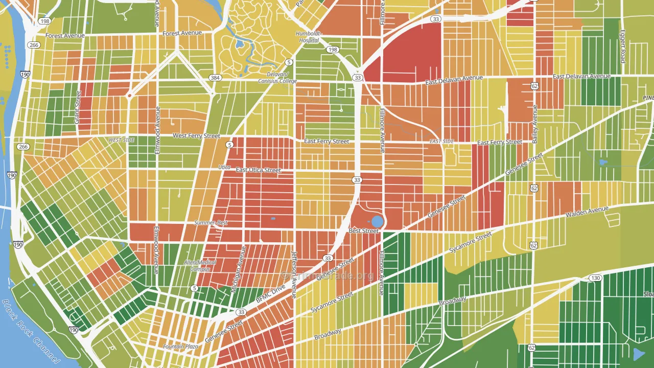 Kingsley, Buffalo, NY Map of Arson Rates