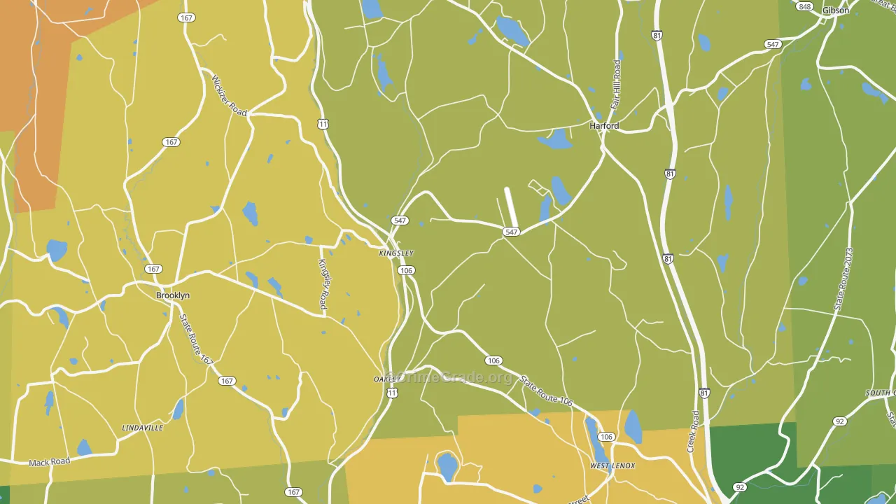 Kingsley, PA Map of Arson Rates