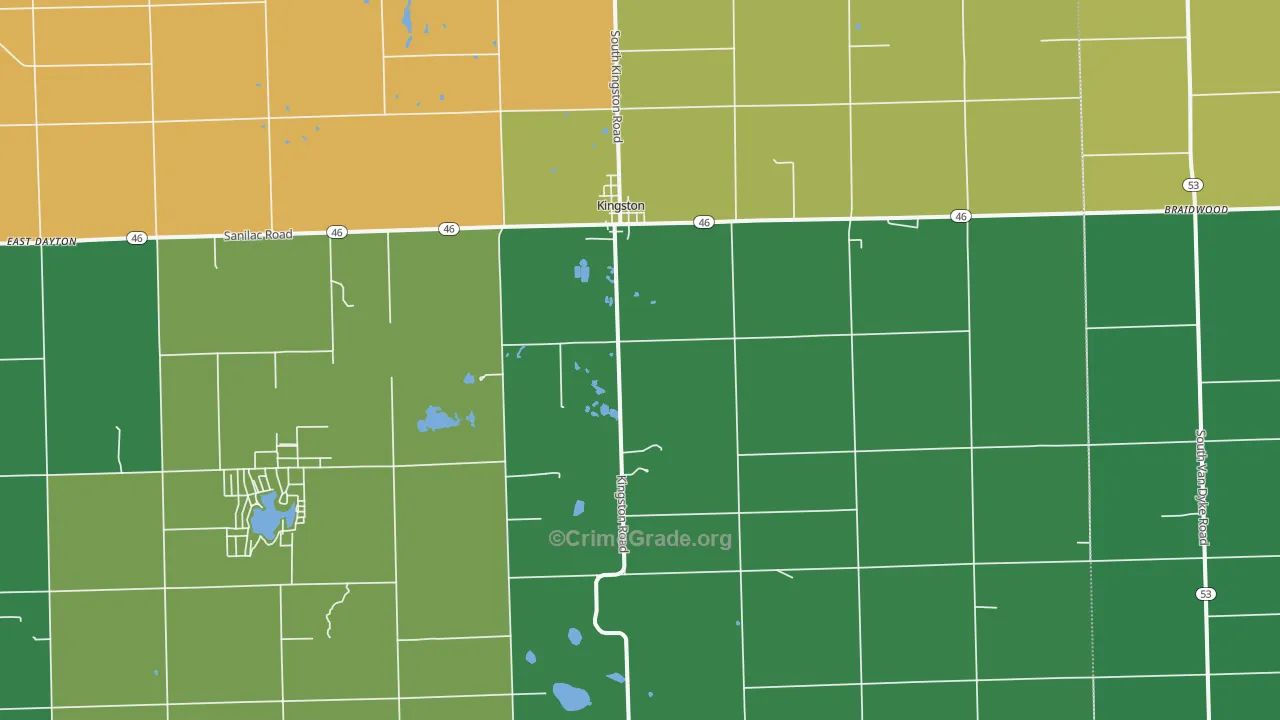 Kingston, MI Map of Arson Rates