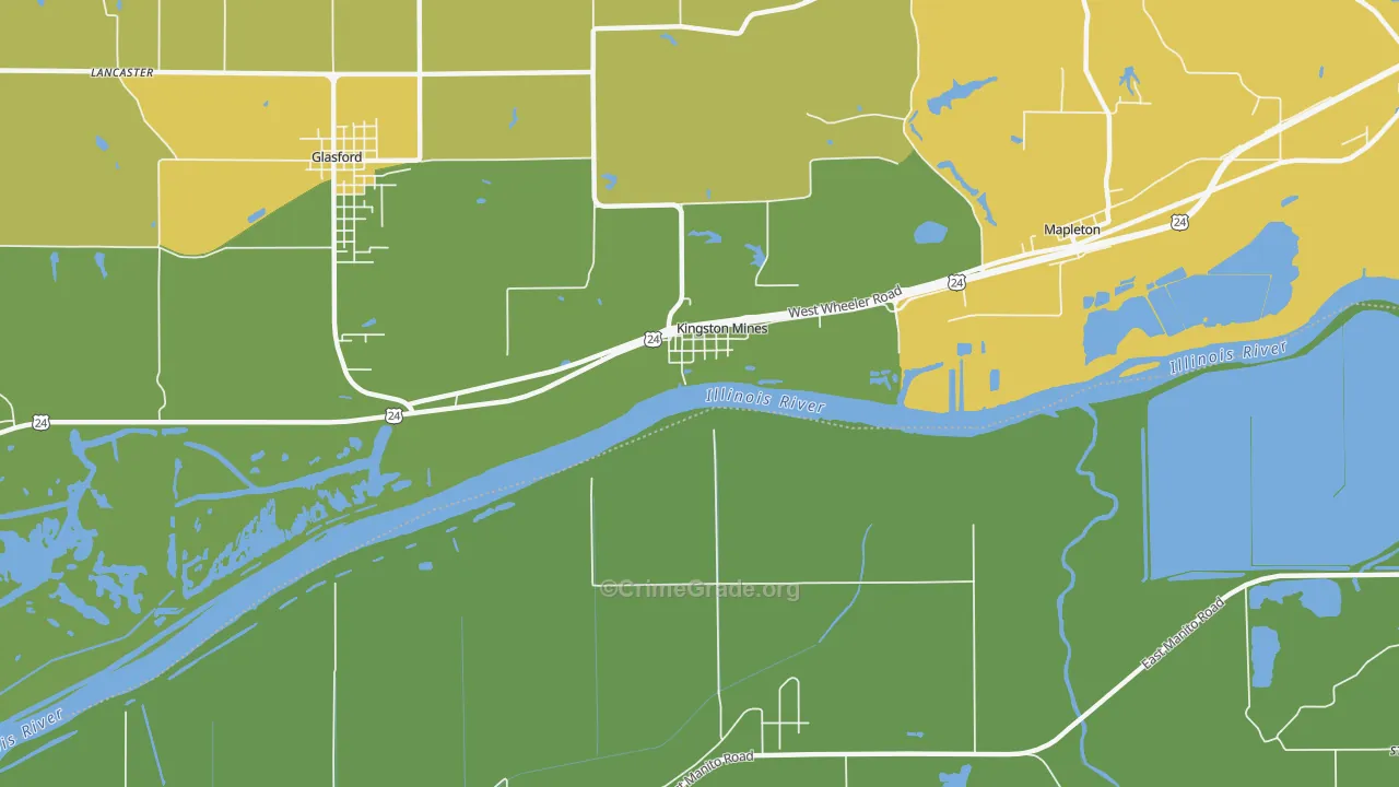 Kingston Mines, IL Map of Arson Rates