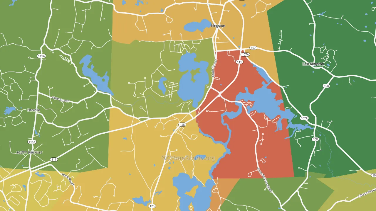 Kingston, NH Map of Arson Rates
