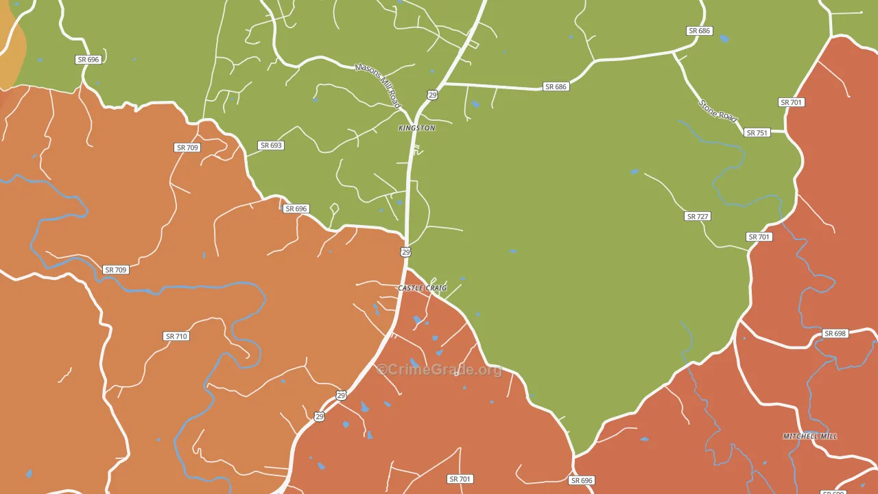 Kingston, VA Map of Arson Rates