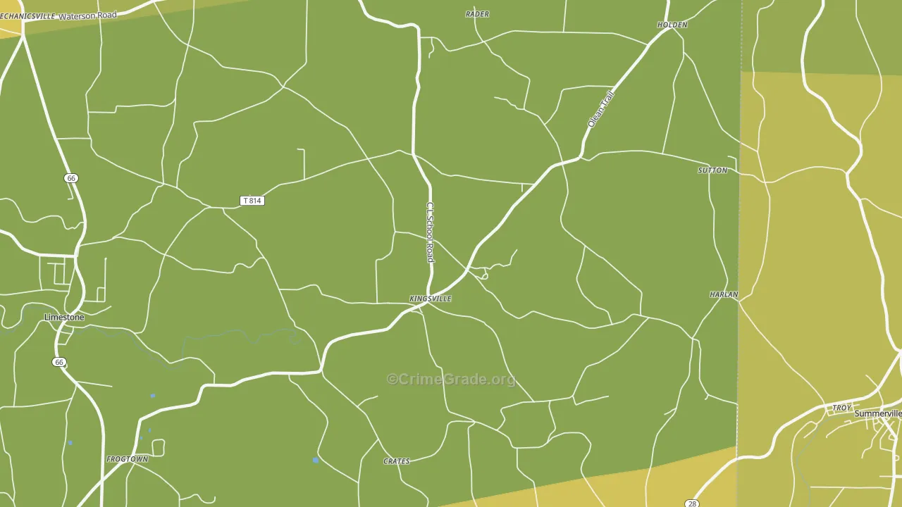 Kingsville, PA Map of Arson Rates