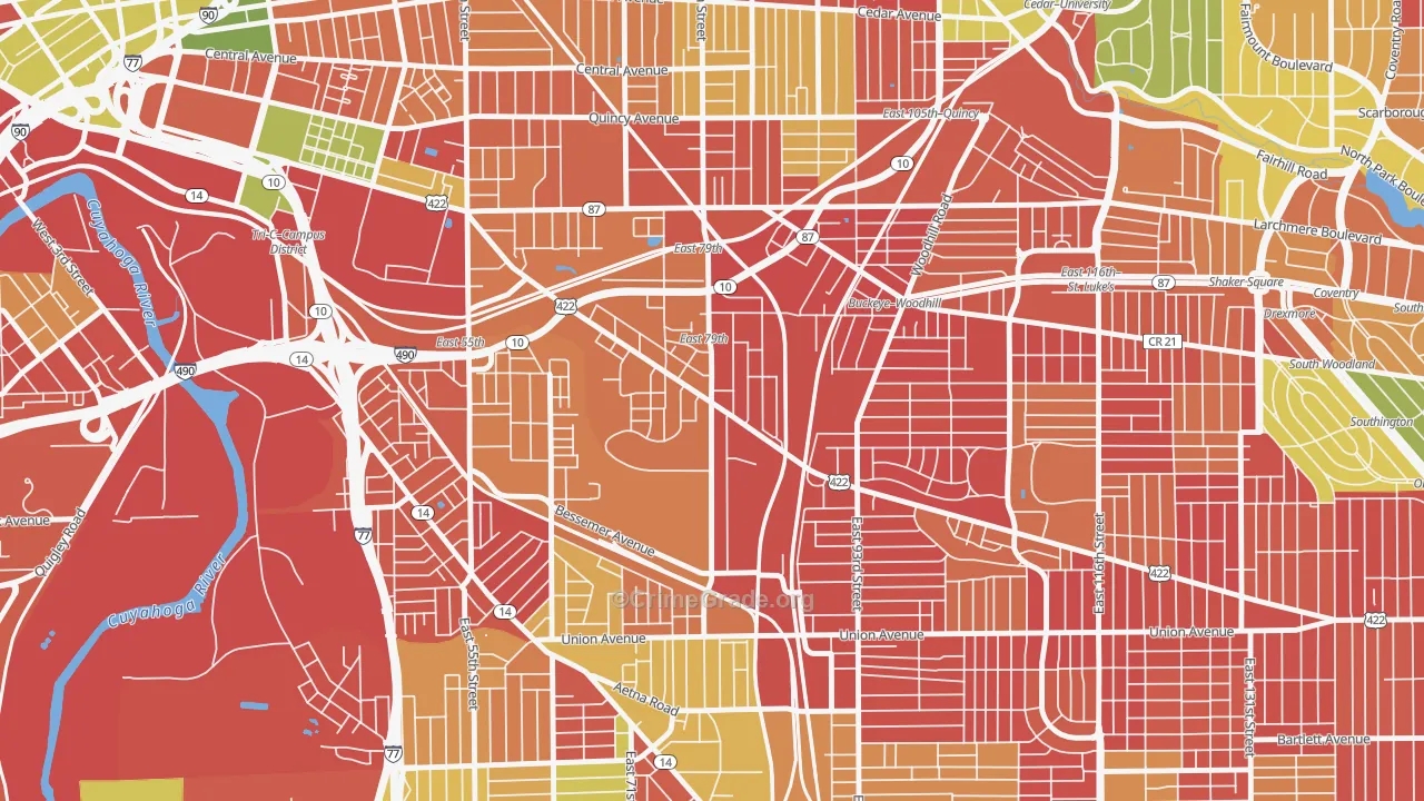 Kinsmith, Cleveland, OH Map of Arson Rates