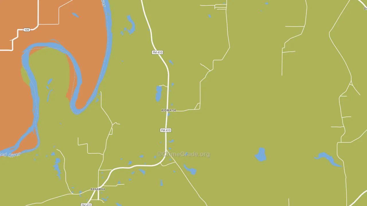 Kiomatia, TX Map of Arson Rates