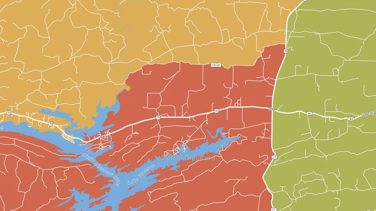 Kirby, AR Map of Arson Rates
