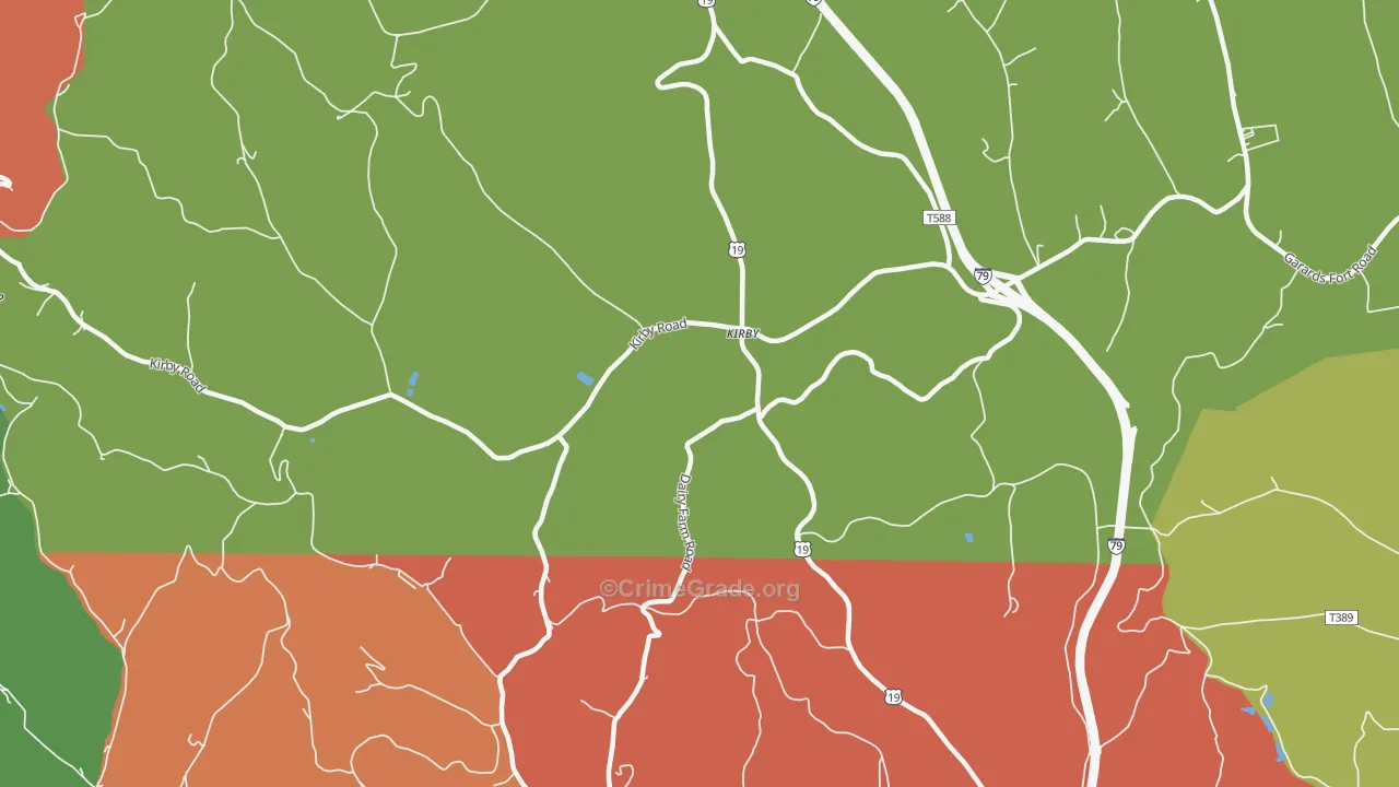 Kirby, PA Map of Arson Rates
