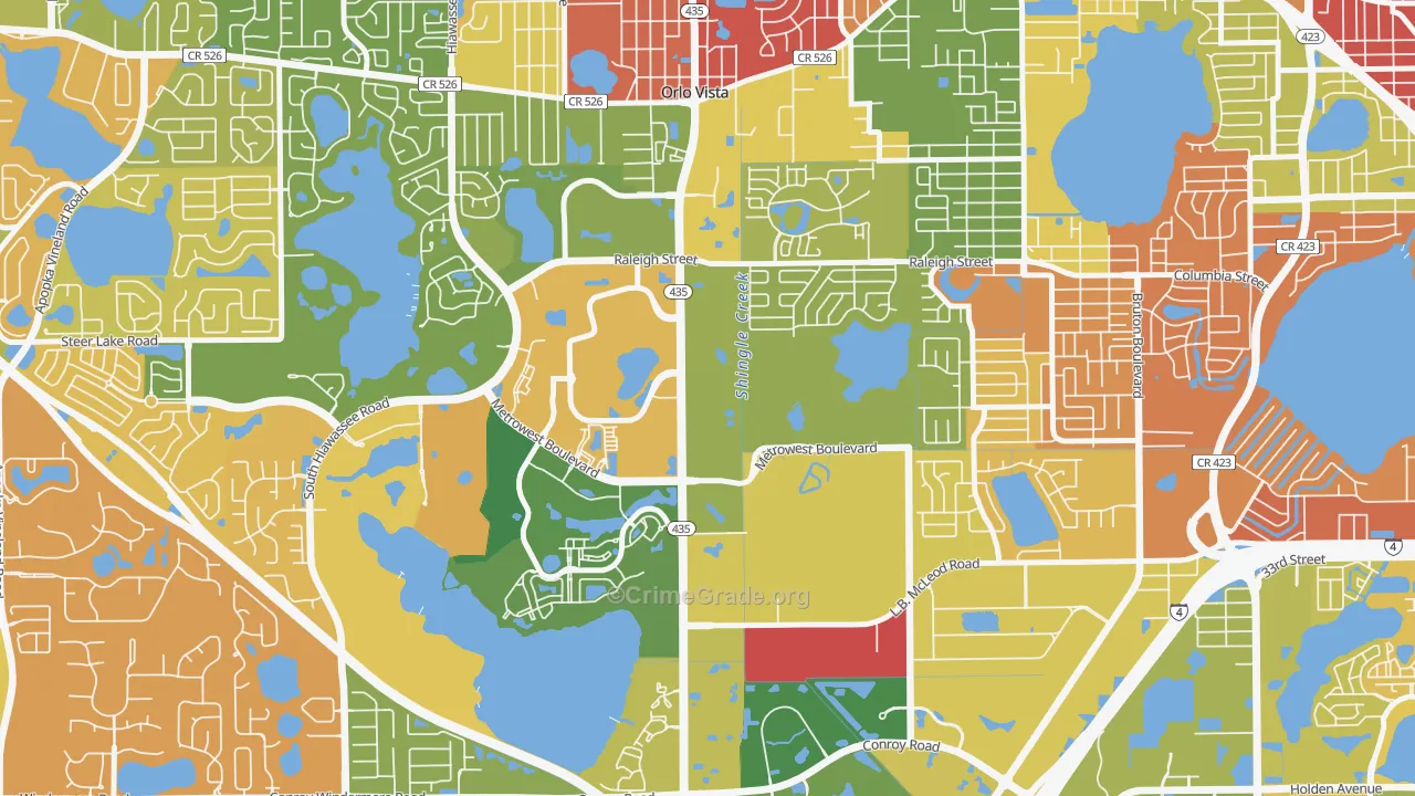 Kirkman North, Orlando, FL Map of Arson Rates