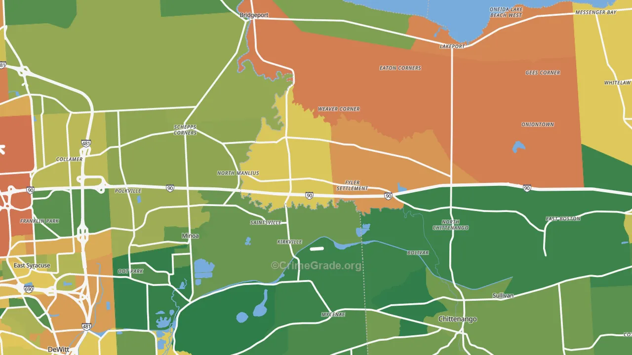 Kirkville, NY Map of Arson Rates