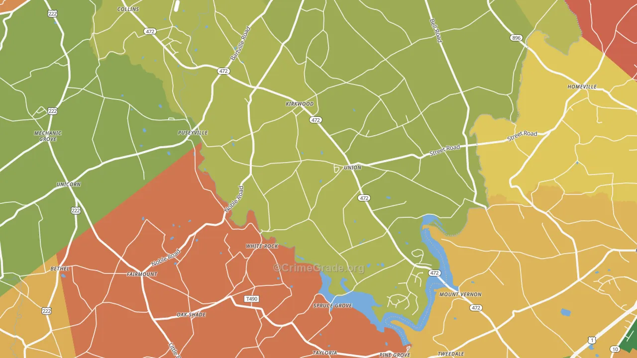Kirkwood, PA Map of Arson Rates