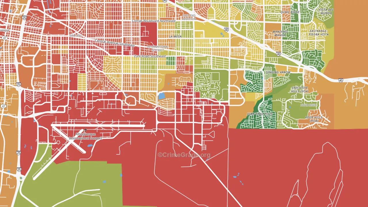 Kirtland Afb, NM Map of Arson Rates
