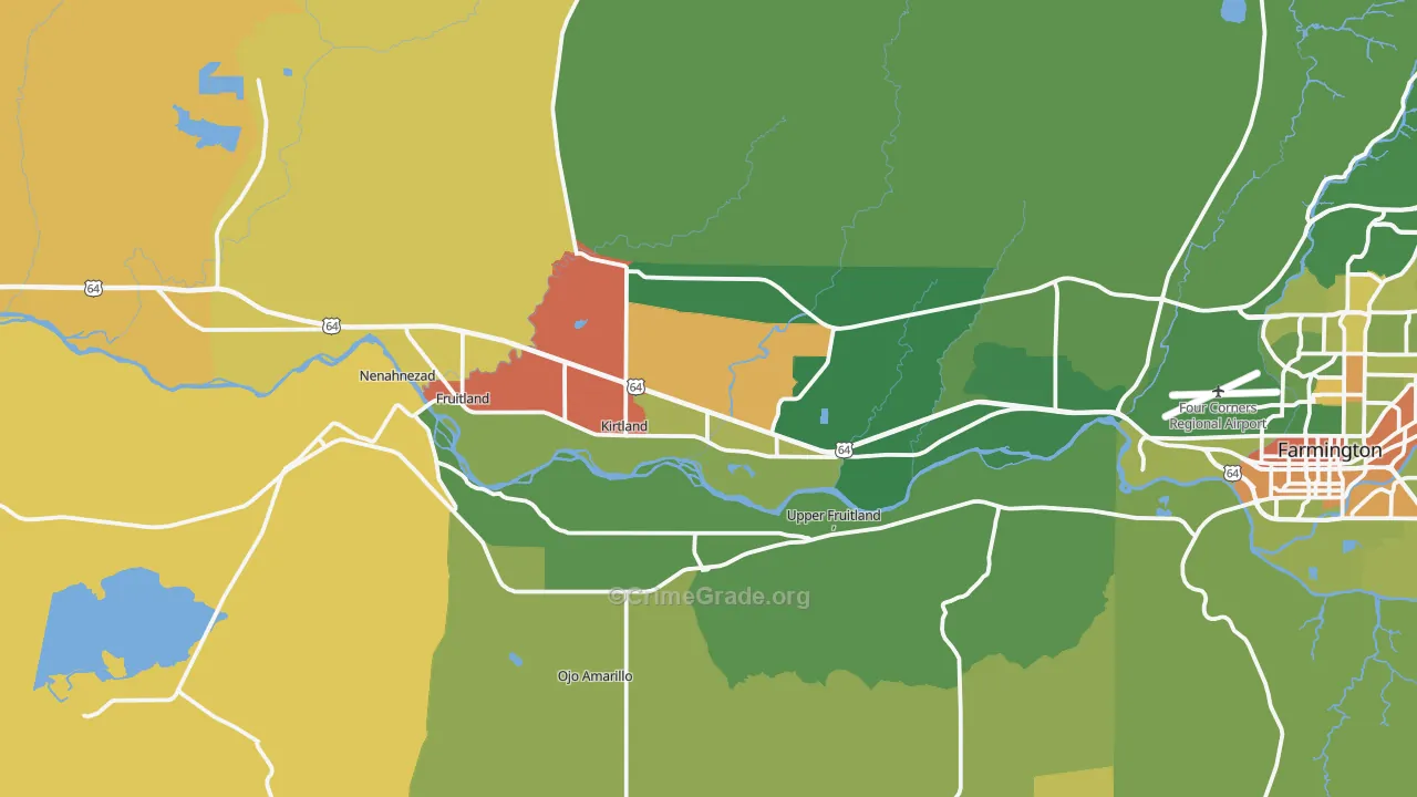 Kirtland, NM Map of Arson Rates