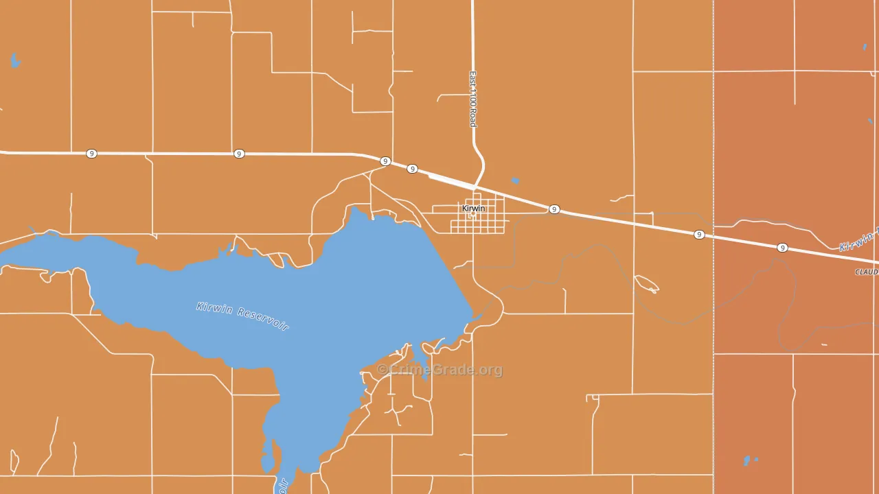 Kirwin, KS Map of Arson Rates