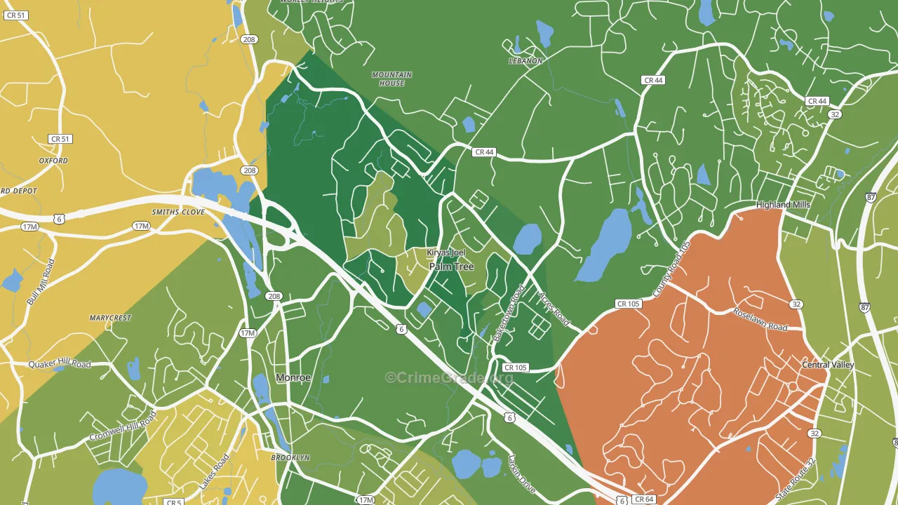 Kiryas Joel, NY Map of Arson Rates